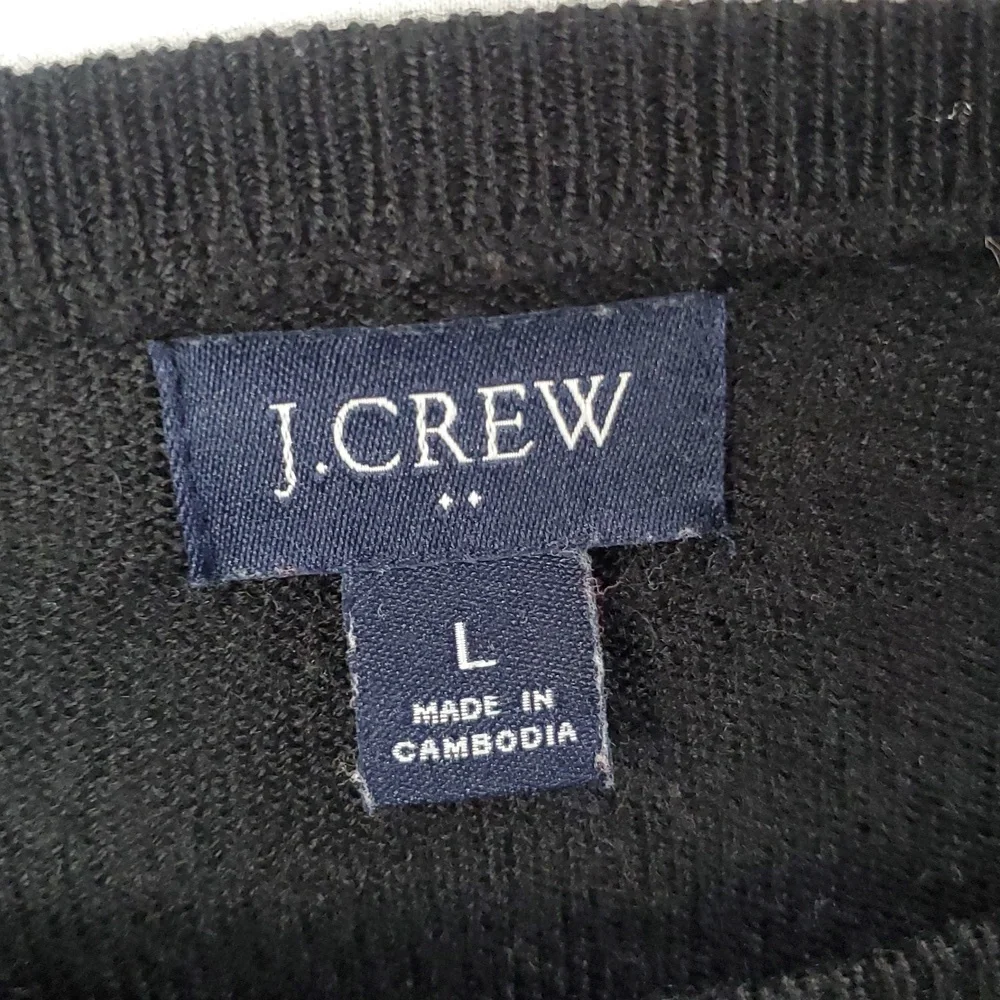 J. Crew Merino Wool Blend Crew Neck Longsleeve Sweater Mens L Preppy Academia